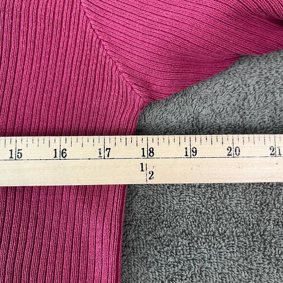 Vintage Gap Sweater Womens Medium Pink Rib Knit Button Front Short Sleeve Y2K - Picture 8 of 8